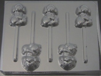 630 Puppy Dog Chocolate or Hard Candy Lollipop Mold